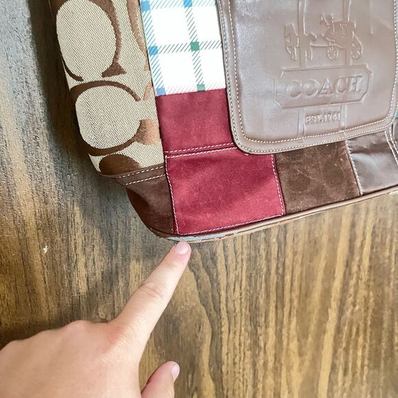 Coach Womens Patchwork Limited Edition Tote Shoulder Bag Multi-Color Size Medium - Picture 7 of 11